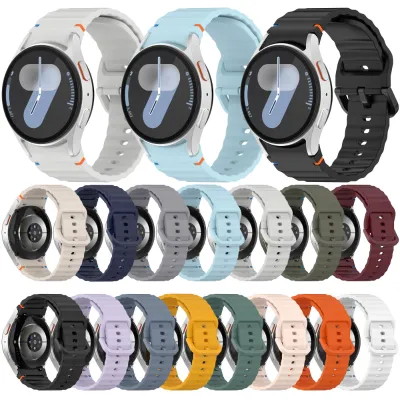 20mm Wavy Stitch Silicone Sports Strap with Metal Buckle for Samsung Galaxy Watch 7 6 5 4 FE